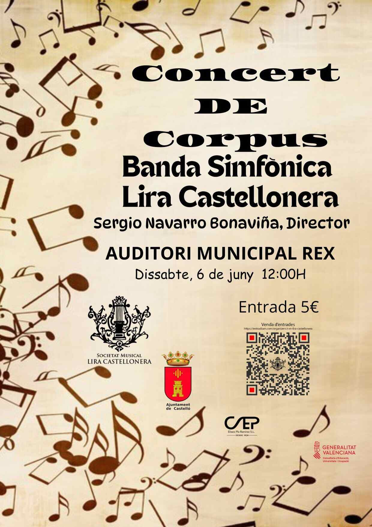 La Banda Simfònica Lira Castellonera celebra el Concert de Corpus 2026