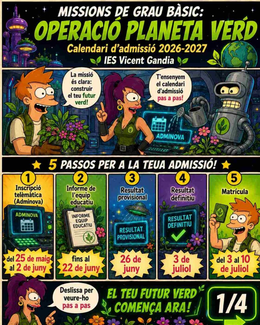 Calendari Admissió Agrojardineria IES Vicent Gandia 1
