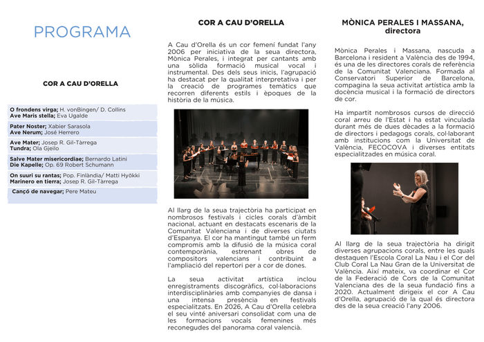 A Cau d'Orella arriba al IV Cicle Internacional de Música Coral