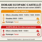 Horari Ecoparc Alerta calor
