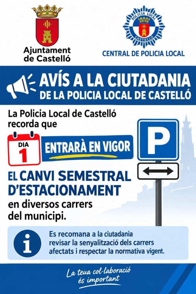 Policia Local canvi estacionament